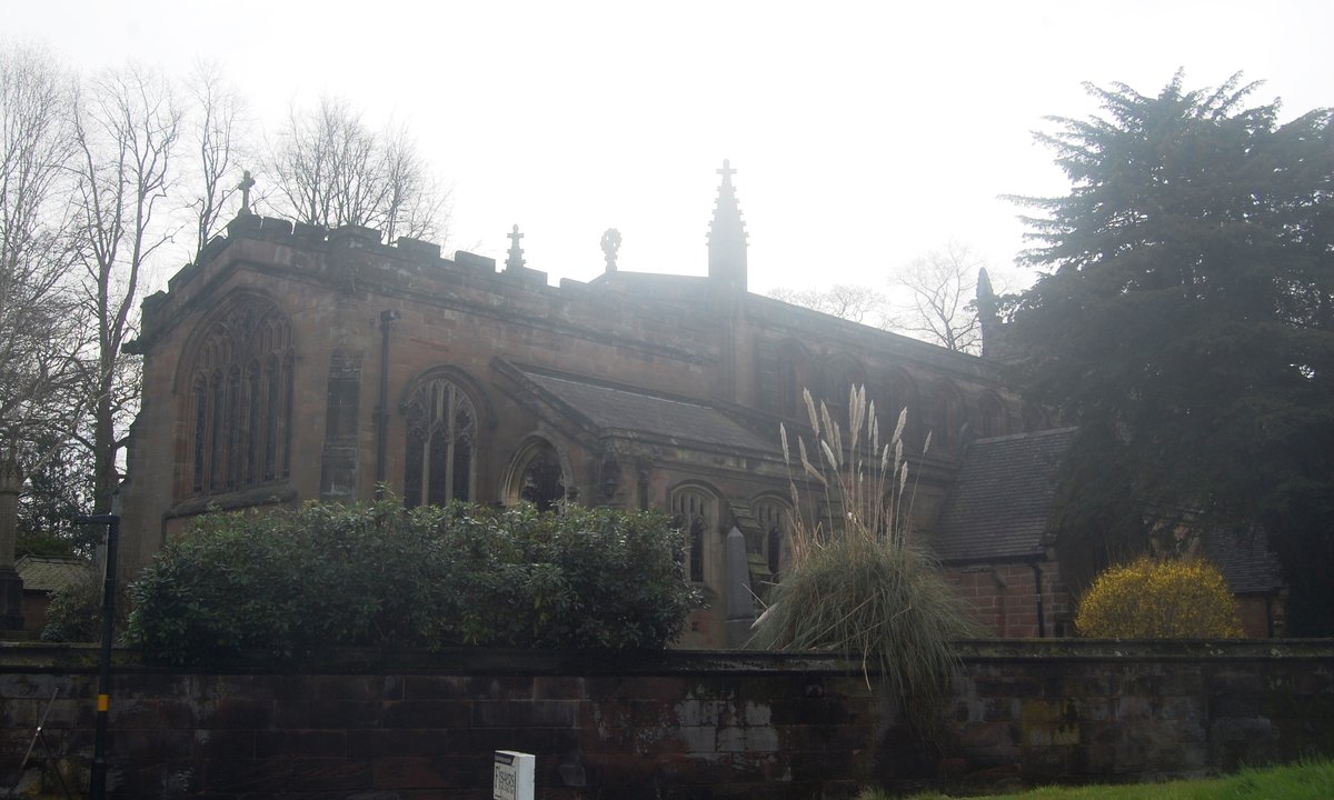 Exterior view of St Bartholomew's Church listed building in Edgbaston