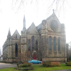 Exterior view of St George's Church, Westbourne Crescent, Edgbaston, a listed building