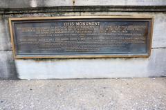Close-up of the inscription on the Battle Monument with engraved text visible