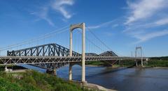 Pierre Laporte Bridge in Quebec City over the Saint Lawrence River
