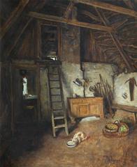 Interior view of Ancrum by Charles Martin Hardie showing a detailed domestic scene with people