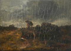 Landscape painting of a peaceful countryside after rain