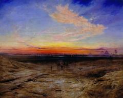 Painting of the Pyramids and the Nile Valley by Elijah Walton