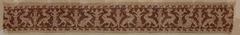 Embroidered border from Italy, 16th to 17th century with intricate floral and geometric designs
