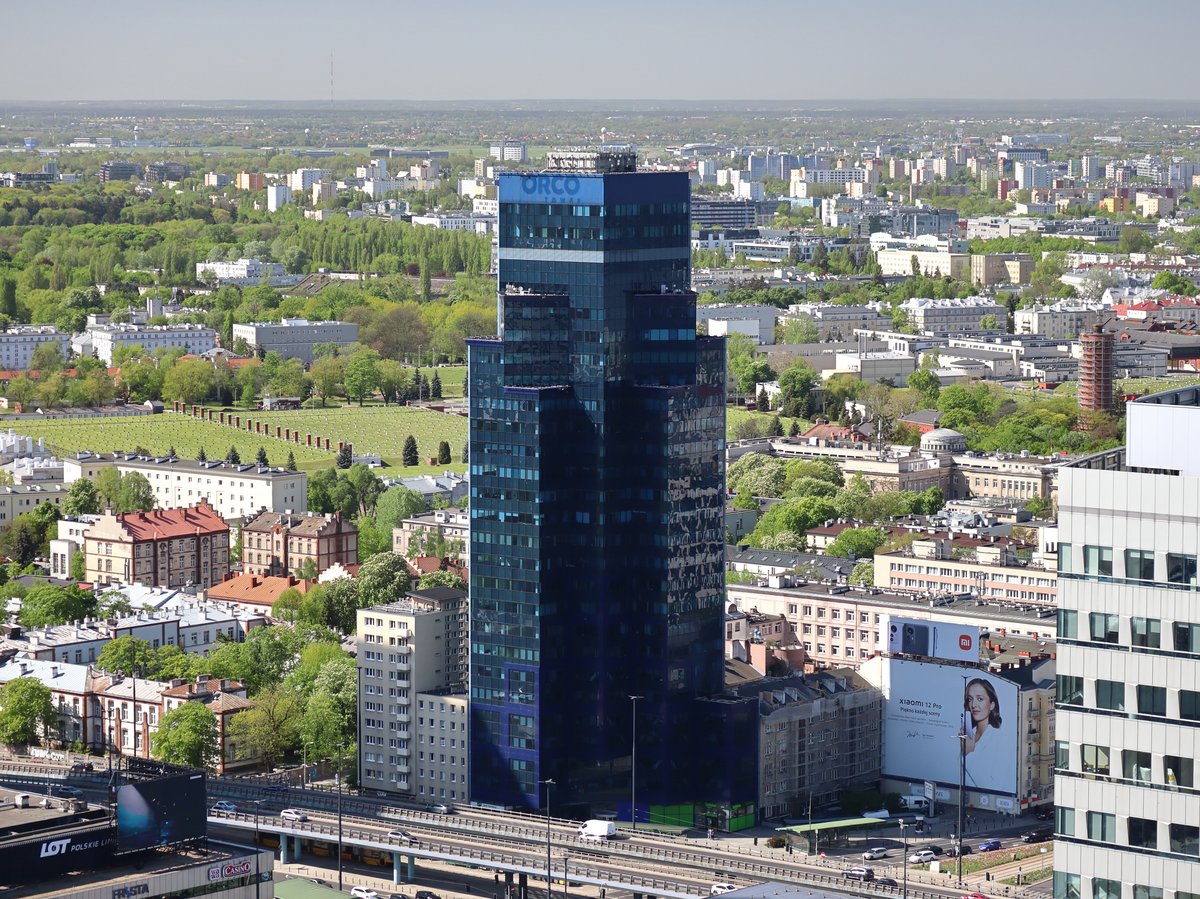 View of Orco Tower from Palace of Culture and Science in Warsaw