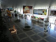 Arrival hall at BEL airport with passengers and luggage carts