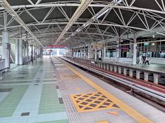 Sungai Besi LRT platform level in Kuala Lumpur with modern design and clear signage
