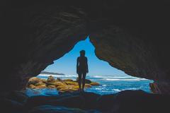Sunset Cliffs overlooking the Pacific Ocean during sunset in San Diego, United States