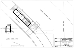 1926 tentative plan map of Buena Vista Station, Sunset Tunnel, Duboce Avenue route in San Francisco
