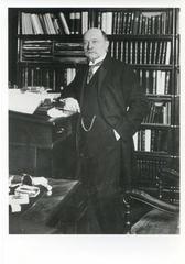 Emil von Behring on his 60th birthday in workroom Marburg 1914
