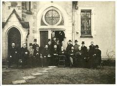 Group portrait of European tuberculosis researchers and physicians visiting Emil von Behring's private laboratory in Marburg, 1902
