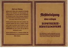 German Diphtheria vaccination card envelope from the 1940s