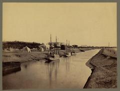 The freshwater canal at Ismailia Egypt in the 1860s albumen print
