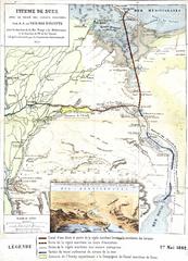 Historical map of the Isthmus of Suez showing the Suez Canal construction status as of May 1, 1862