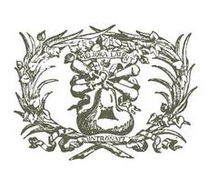 Historic sign of Accademia Senese degli Intronati with intricate design and golden lettering