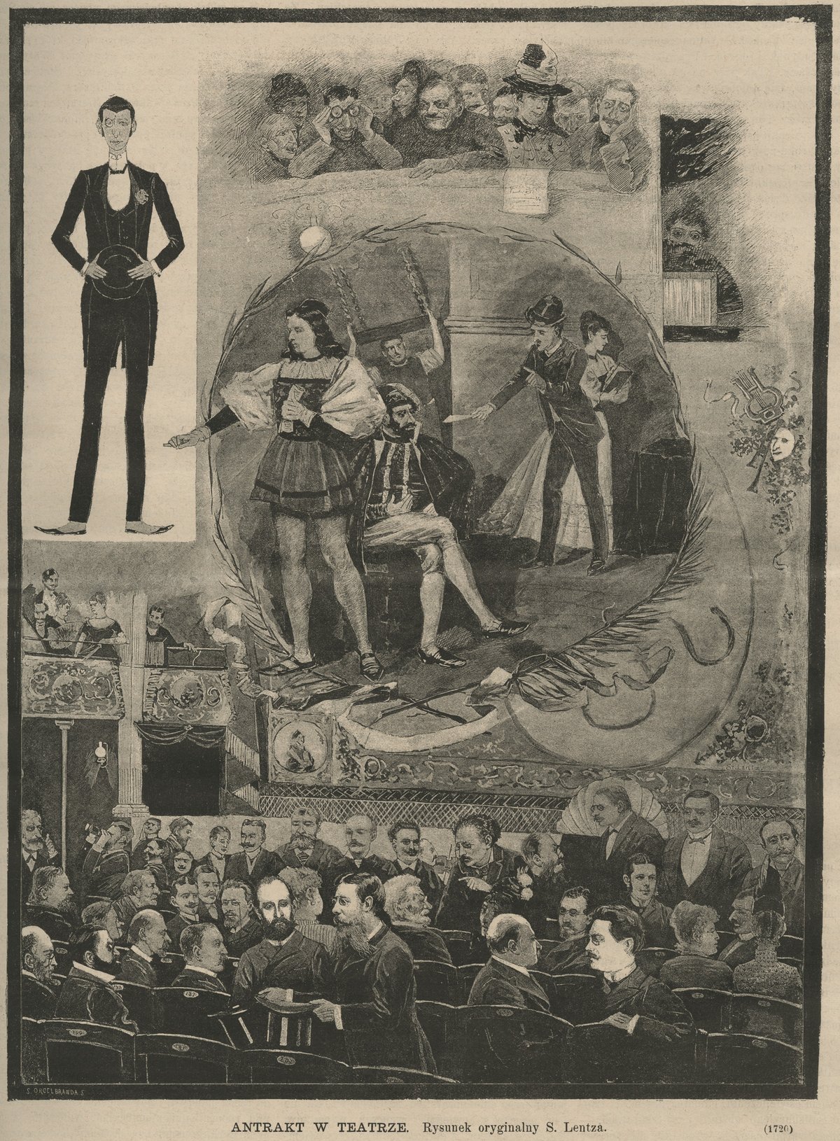 Audience seated in the lobby of Teatr Rozmaitości during an intermission