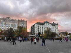 Budapest Széll Kálmán tér urban square with tram tracks and cityscape