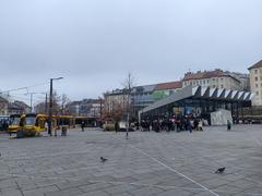 Budapest Széll Kálmán tér city square with tram and buildings