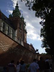 Panoramic view of Kraków skyline with historic buildings and Vistula River