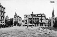 Historic Hotel Baur en Ville building in 1889