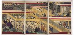 Joint sumo practice of wrestlers ranked on the eastern side of the banzuke