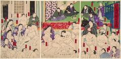 Ukiyo-e print of Takasago stable by Utagawa Kuniaki II