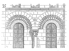 Arc de décharge at Notre-Dame du Port church, Clermont-Ferrand