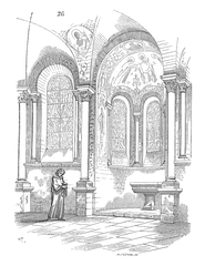 Exterior view of Notre Dame du Port chapel in Clermont with stone architecture and arched windows