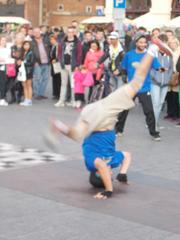 B-Boying street performance at Old Town Square