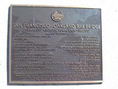 Plaque commemorating architectural lighting installation on the Bay Bridge in 1987