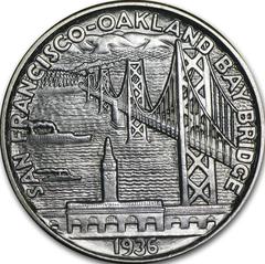 Reverse side of 1936 San Francisco Oakland Bay Bridge commemorative half dollar coin