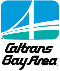 Caltrans Bay Area logo featuring abstract San Francisco–Oakland Bay Bridge