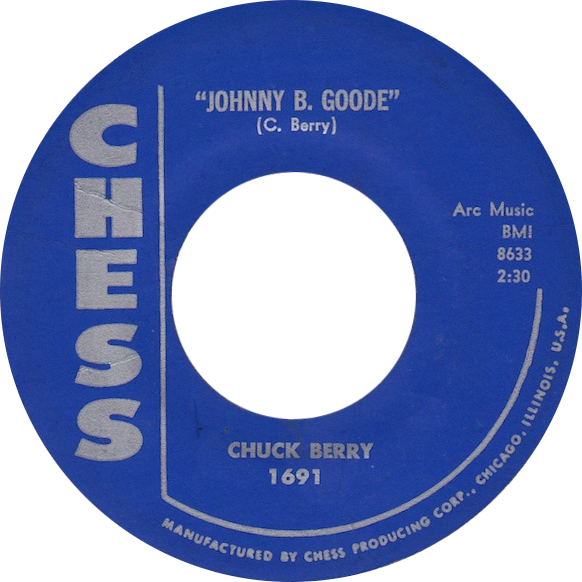 Original US single side-A label of Johnny B. Goode by Chuck Berry