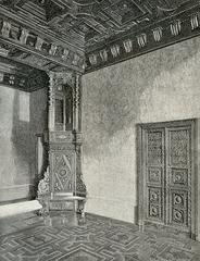 Bedroom called delle Badesse woodcut by Richard Brend'amour in Parma Pinacoteca