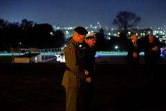 Deputy Secretary of State Kurt Campbell laying a wreath during a ceremony in Auckland on August 30, 2024