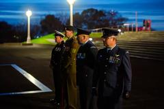 Deputy Secretary of State Kurt Campbell laying a wreath during a ceremony in Auckland on August 30, 2024