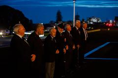 Deputy Secretary of State Kurt Campbell laying wreath during ceremony in Auckland on August 30, 2024
