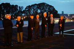 Deputy Secretary of State Kurt Campbell laying a wreath during a solemn ceremony in Auckland on August 30, 2024