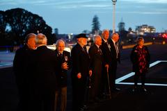 Deputy Secretary of State Kurt Campbell laying a wreath during a ceremony in Auckland on August 30, 2024