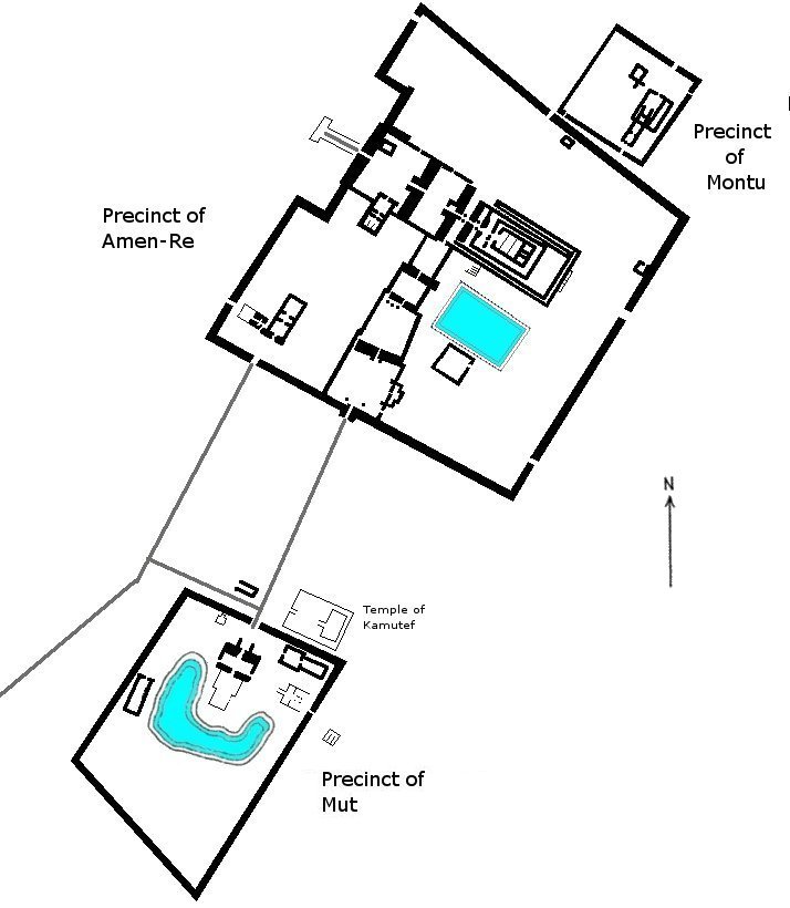 Map of Karnak Temple Complex in Egypt