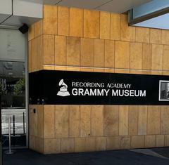 Exterior view of the Grammy Museum on a sunny day in July 2022