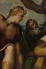 Painting Il giudizio di Mida by Tintoretto depicting mythological scene with King Midas judging music contest