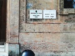 Plaques on the wall inside Palazzo dei Musei, Modena