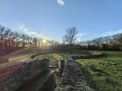 Ancient Roman Amphitheatre ruins in Aquincum, Budapest