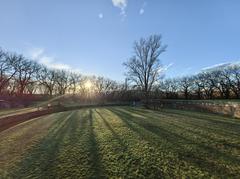 Ancient Roman amphitheater ruins in Aquincum, Budapest