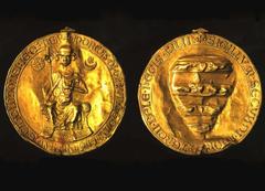 Golden Bull of King Andrew II of Hungary from 1222 with an ornate gold seal