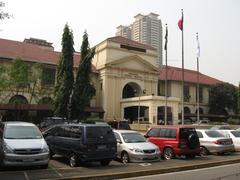Entrance to the Philippine General Hospital with columns and signage