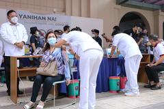 Presidential Spokesperson Harry Roque witnessing vaccination of frontline healthcare workers at UP-PGH