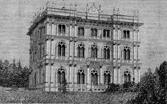 Villa Ponti in Castellanza di Biumo superiore woodcut illustration