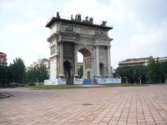 Arco della Pace in Milan, historic triumphal arch with classical architecture